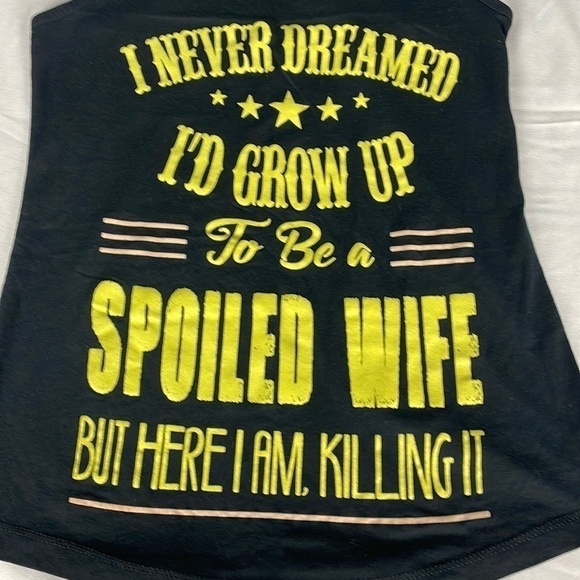 Black Racer Back Sleeveless Tank Top Bright Yellow Graphic - Picture 3 of 6